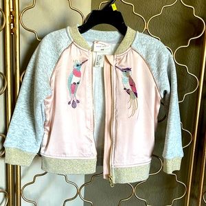 Zara Embroidered Birds Bomber Jacket